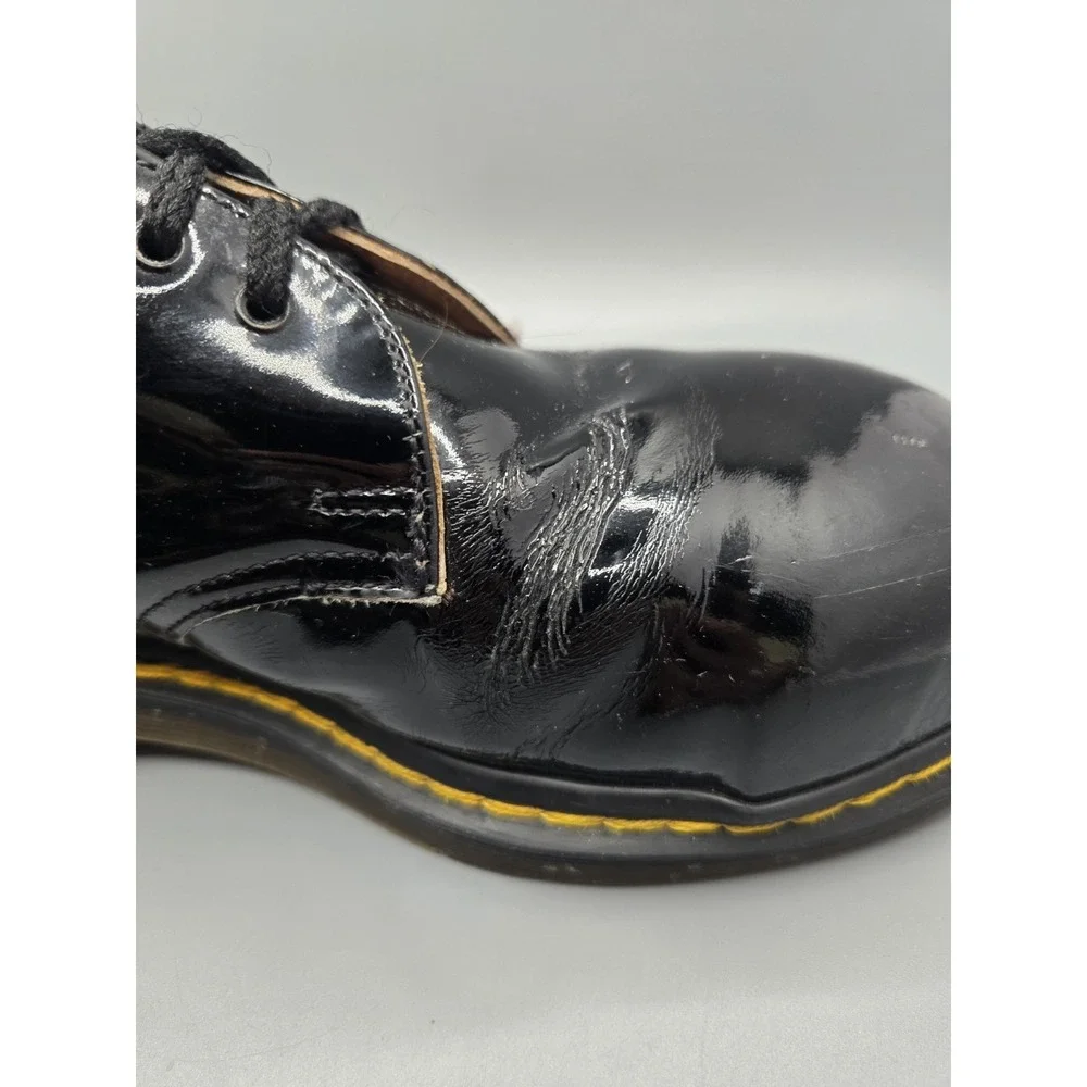 Dr. Martens 1461 Black Patent Leather 3-Eye Lace Up‎ Plain Toe Oxford Womens 8